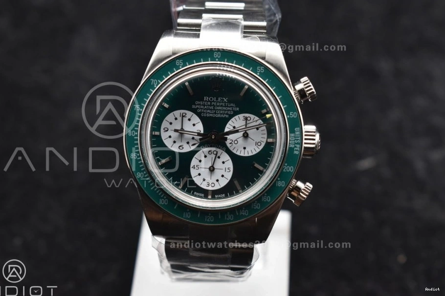 on Daytona Green SS Bracelet ADGF Edition Best A7750 Dial White SS 0425